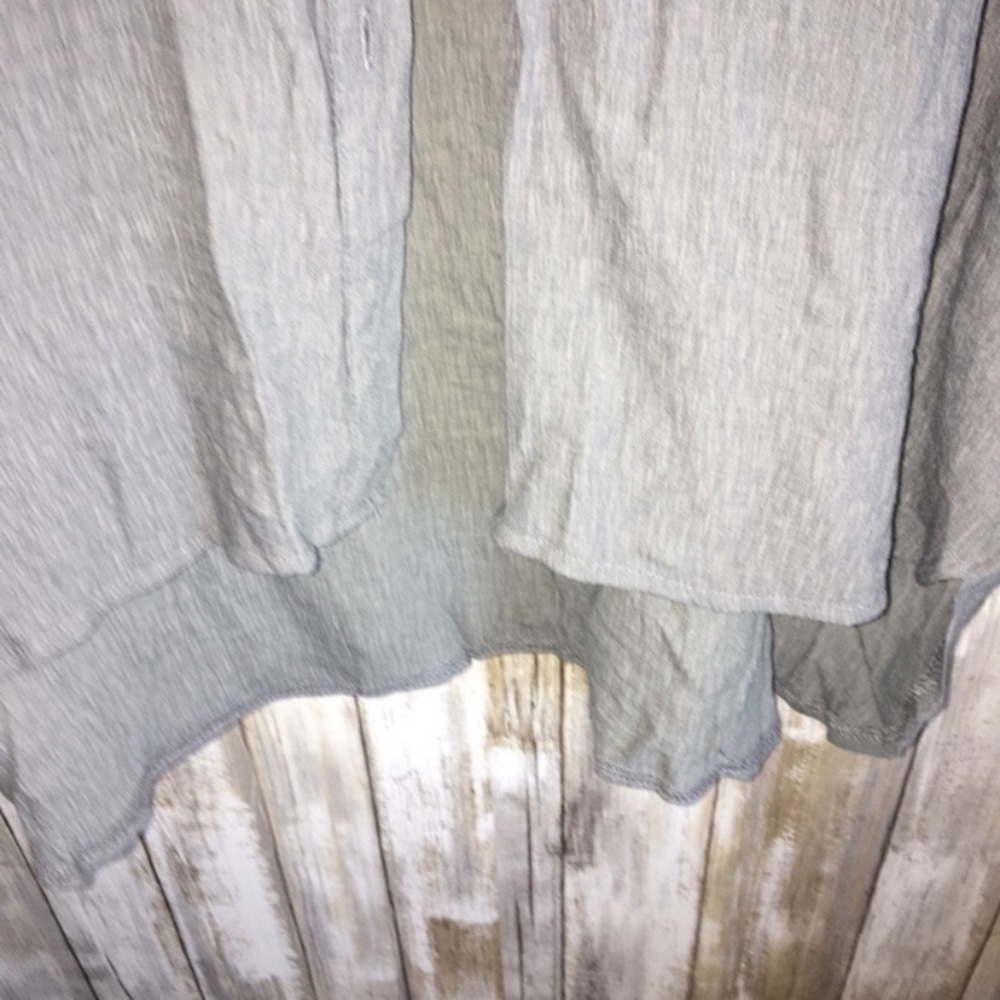 Umgee Dusty Blue Ruffle Open Sleeve Button Down - Picture 4 of 5